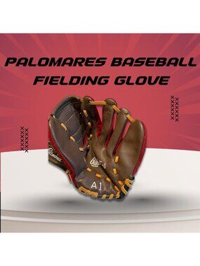 Palomares A1 Baseball Fielding Glove Genuine Leather Red/Brown Youth Size Durabl